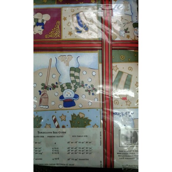 Sultans Linens 52" X 70" Tablecloth Christmas Holiday Vinyl Flannel Back NEW - Picture 2 of 7